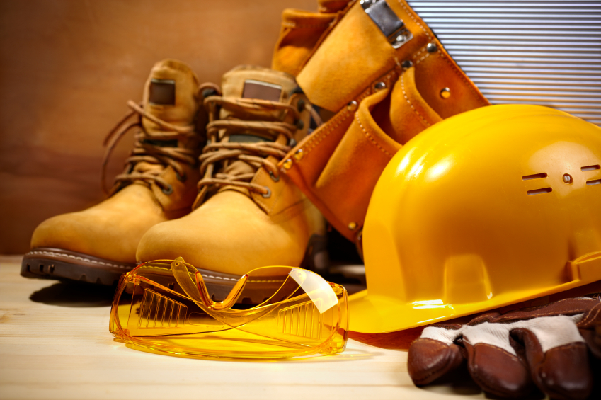 industrial concept with tools and equipment, selective focus on nearest